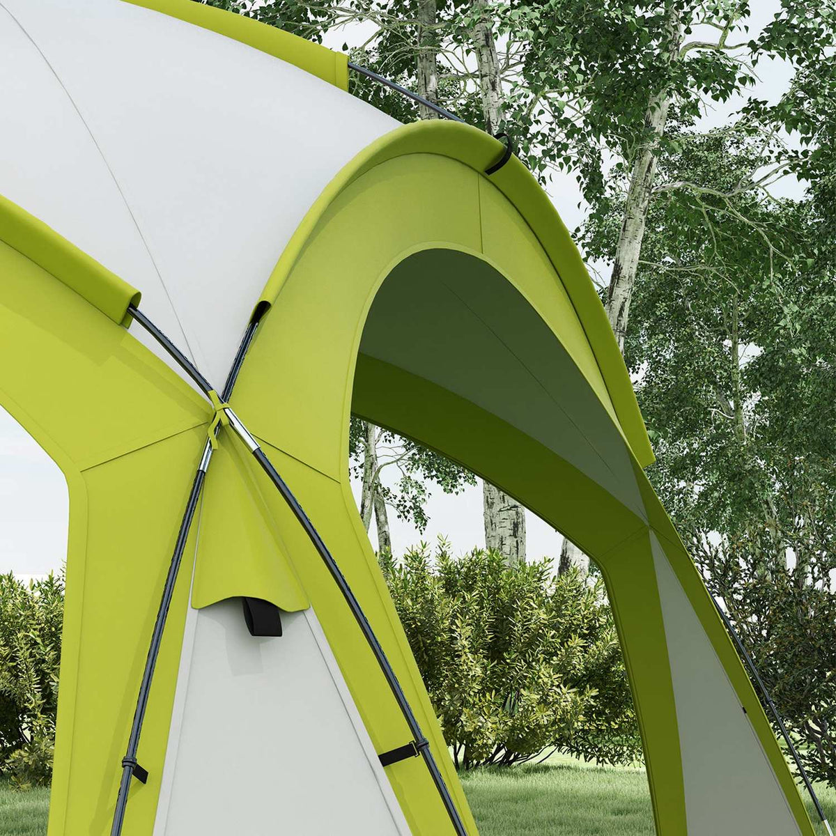 Event Shelter 3.5 x 3.5 m Gazebo with Hook Door Water-Repellent Winterproof Garden Gazebo Party Tent Sun Protection for Camping, Garden Festivals Green