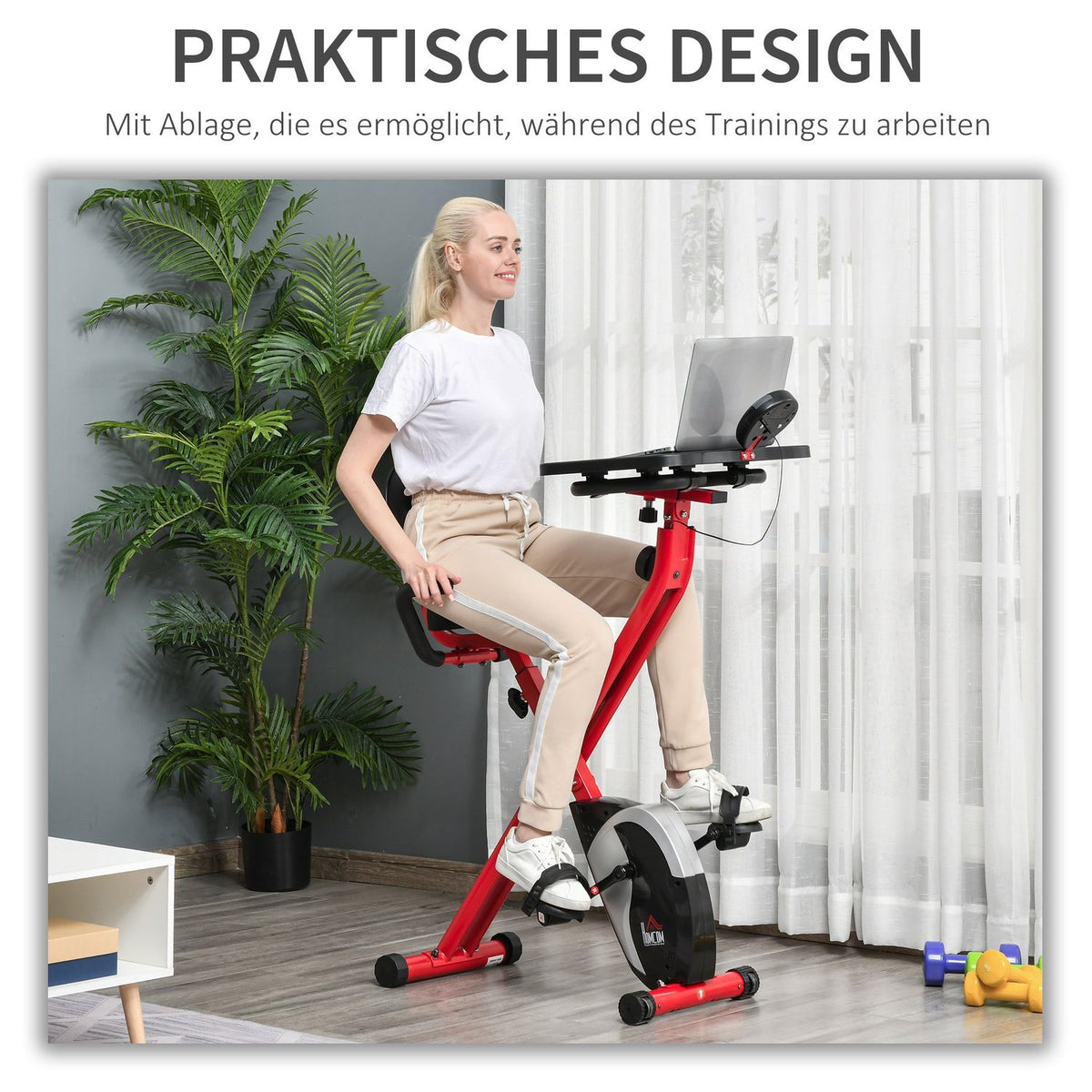 Exercise Bike Exercise Bike F-Bike 1.5 Kg Flywheel With 8-Level Adjustable Magnetic Resistance Wheels Red + Black