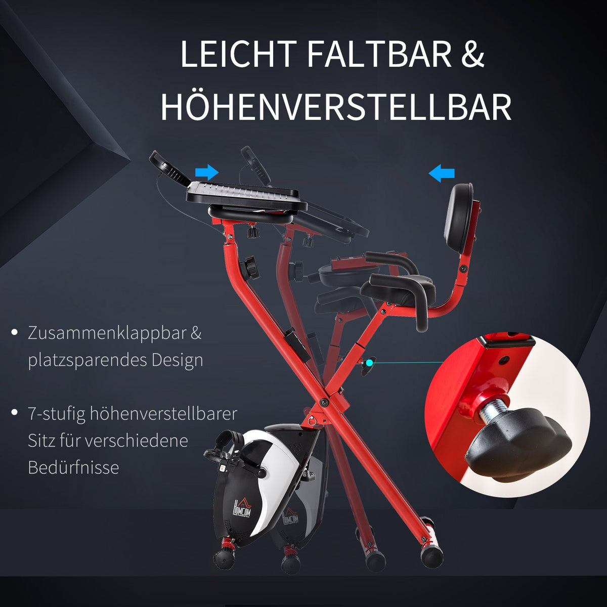 Exercise Bike Exercise Bike F-Bike 1.5 Kg Flywheel With 8-Level Adjustable Magnetic Resistance Wheels Red + Black
