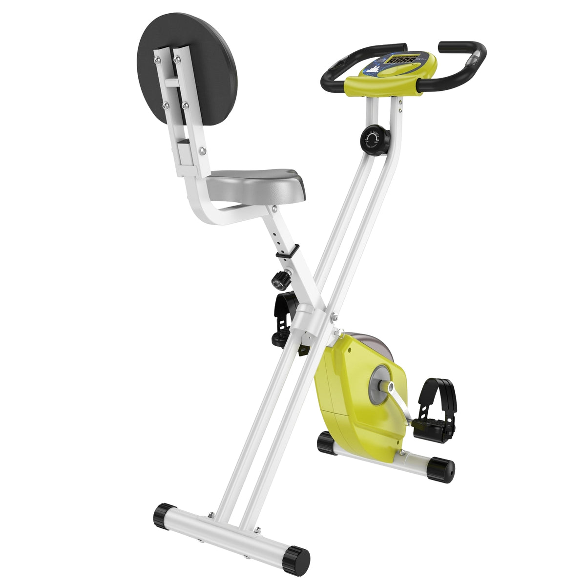 Exercise Bike F-Bike Bicycle Trainer With 8-Level Adjustable Magnetic Resistance, Height-Adjustable Steel Yellow + White 43 X 97 X 109 Cm