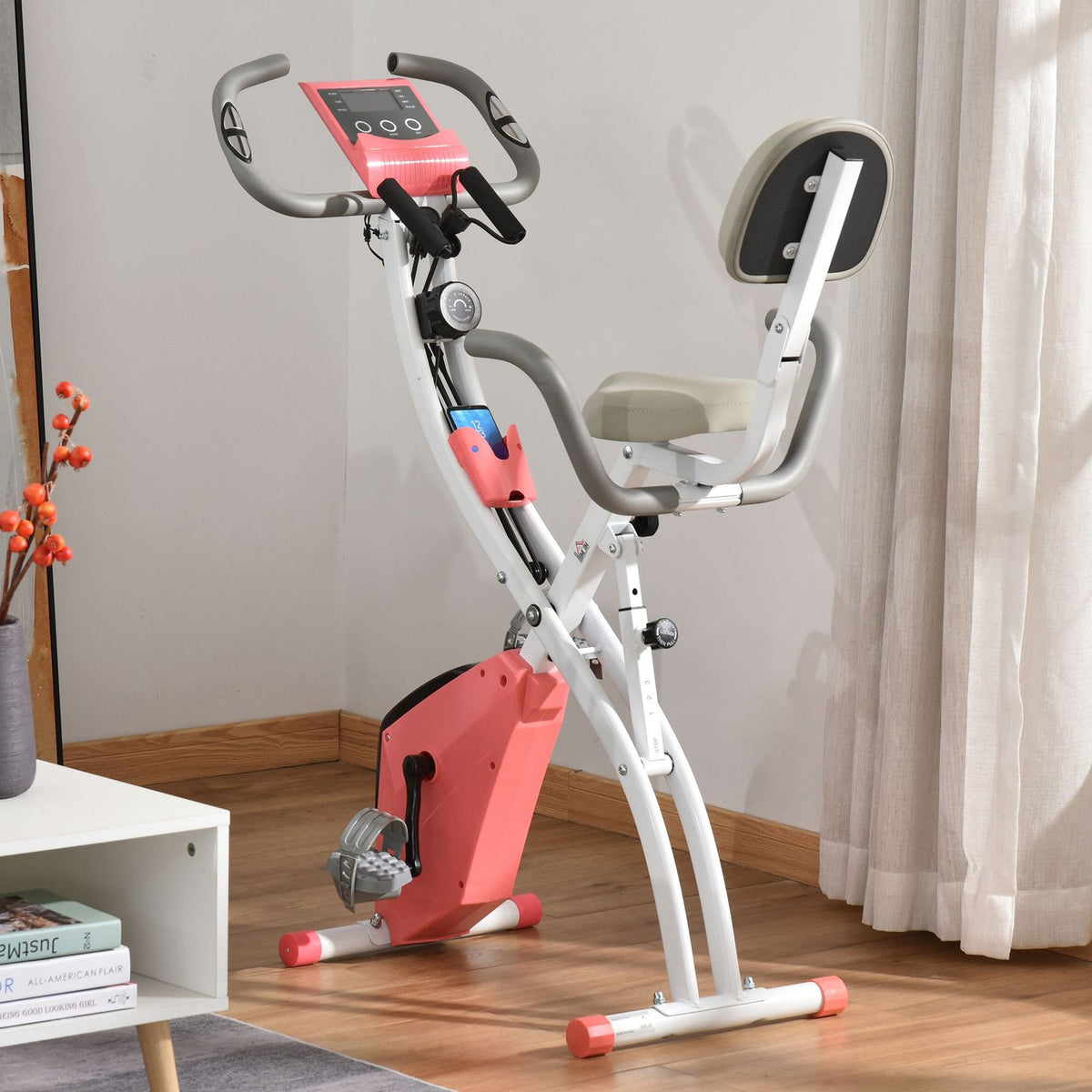 Exercise Bike X-Bike 2-In-1 Bicycle Trainer Lcd Display Folding Home Trainer Trimming Wheel With 8-Level Adjustable Magnetic Resistance