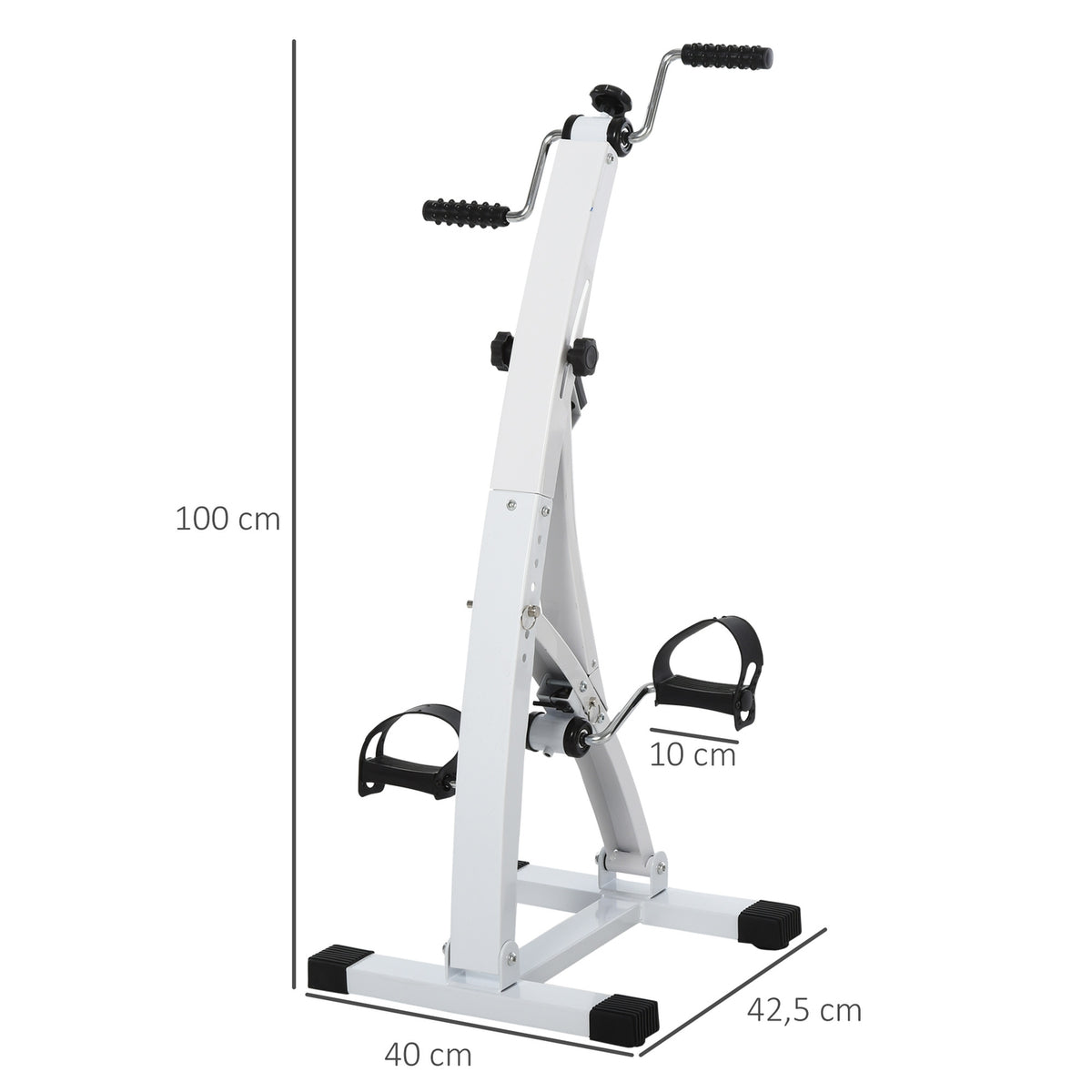 Exercise bike exercise trainer pedal trainer for seniors, steel, white, 40x42.5x100cm