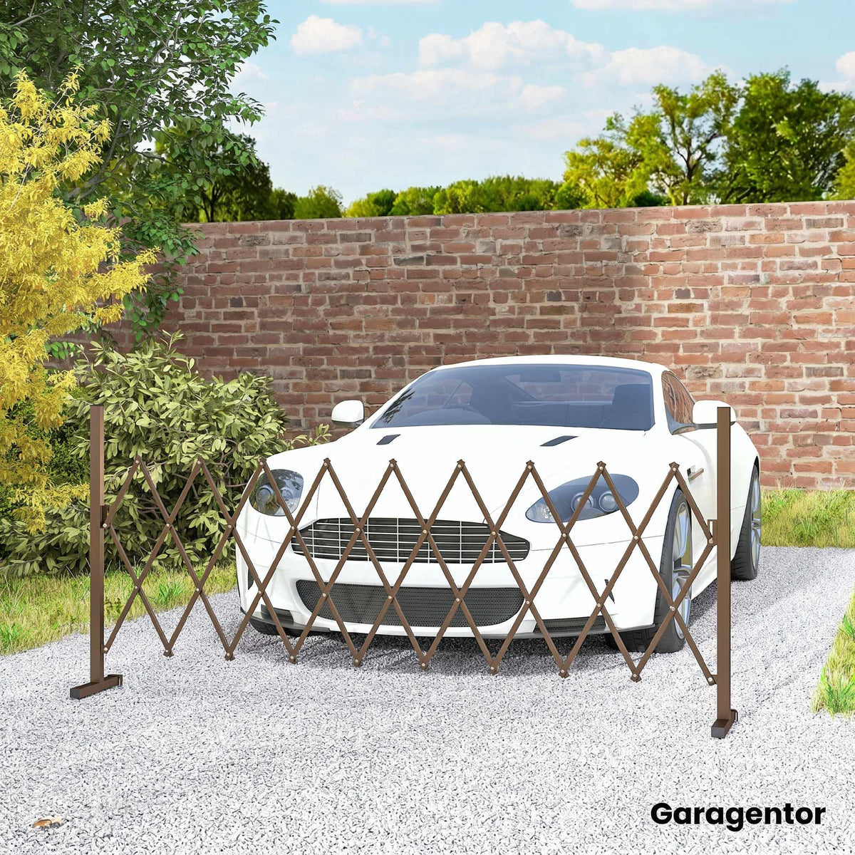 Expandable Garden Fence, Aluminum-Iron, Brown, 31-250cm