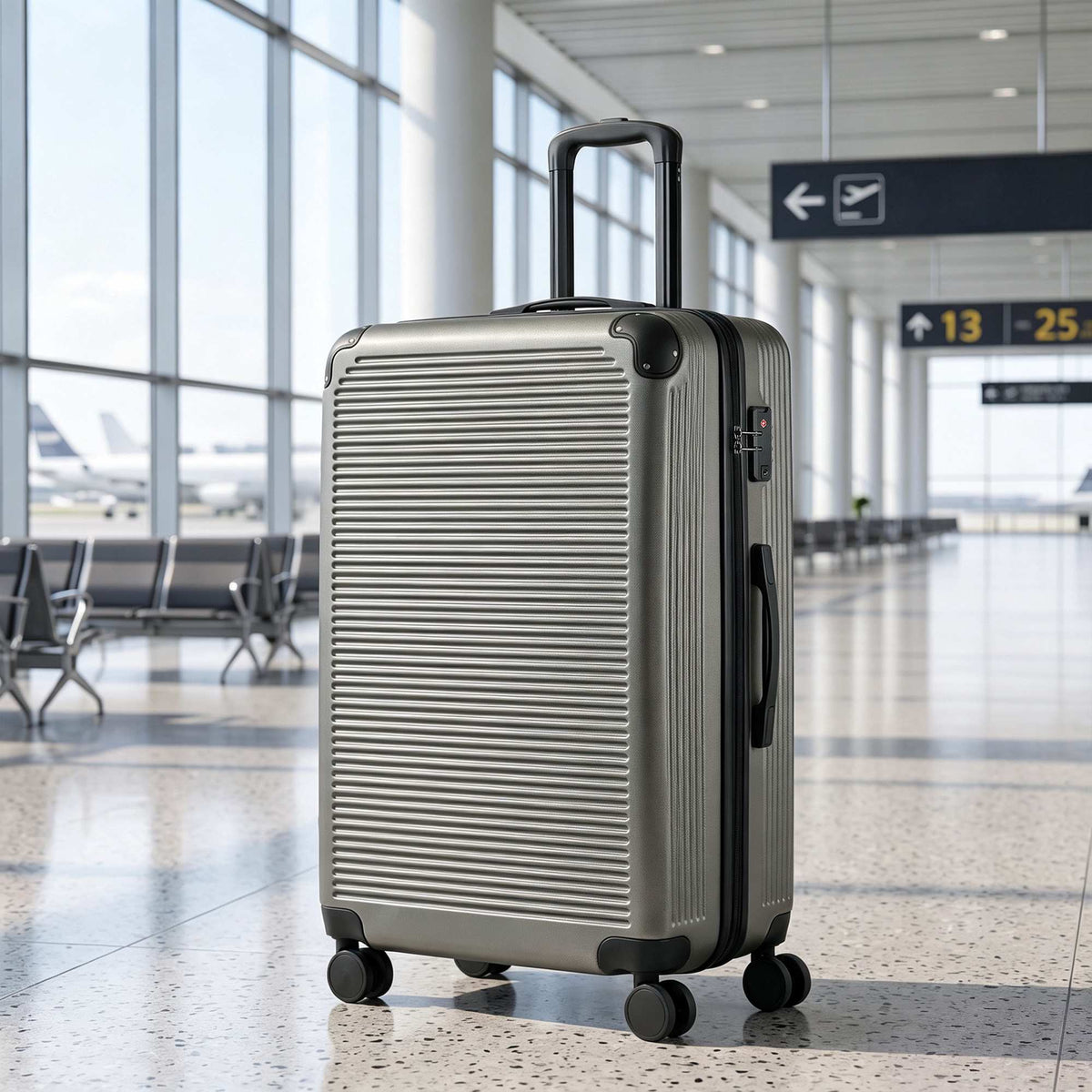 Expandable Hardshell Suitcase, 77 cm, Dark Grey, TSA Lock