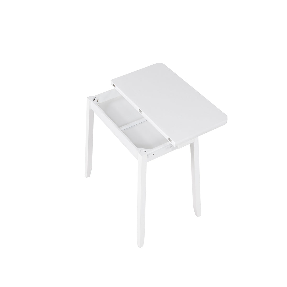 Extendable Folding Dining Table With Storage, Seats 4, White