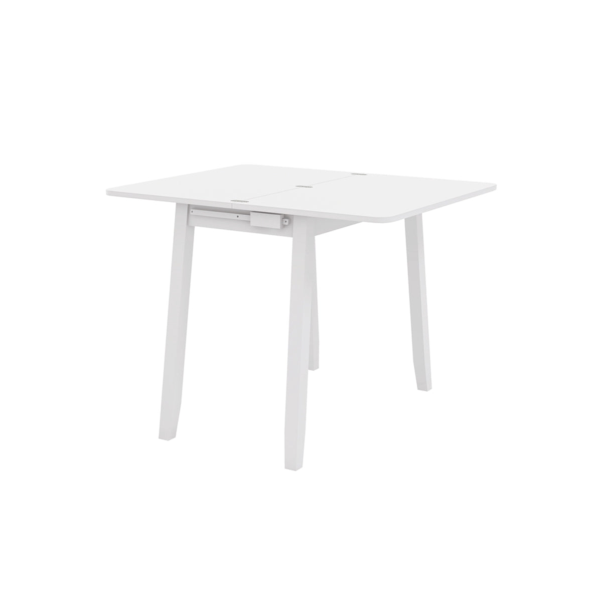 Extendable Folding Dining Table With Storage, Seats 4, White