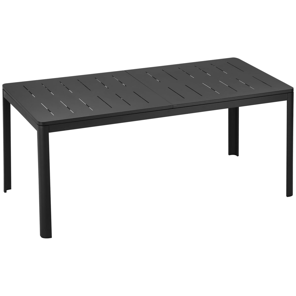 Extendable Garden Table Aluminum Black 180-240Cm Outdoor Terrace