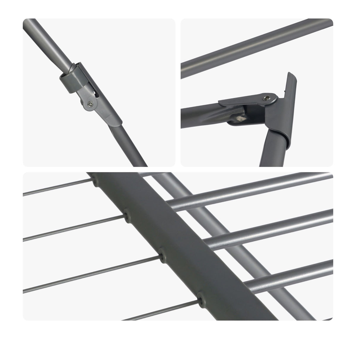 Extendable Metal Clothes Drying Rack, 18m, Grey
