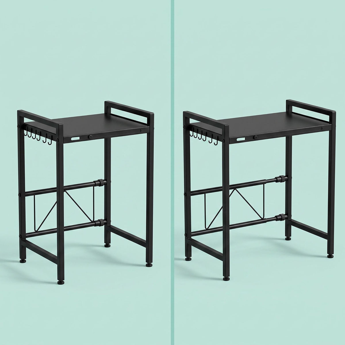 Extendable Metal Microwave Shelf with Adjustable Width
