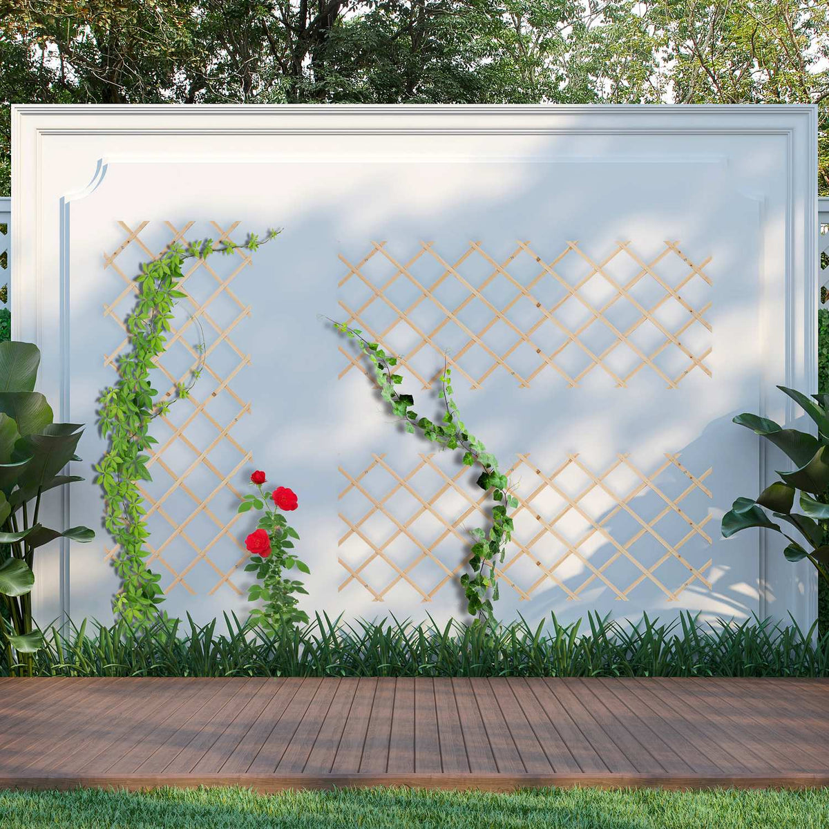 Extendable Plant Trellis Set, 180x90 cm, Wall-Mounted