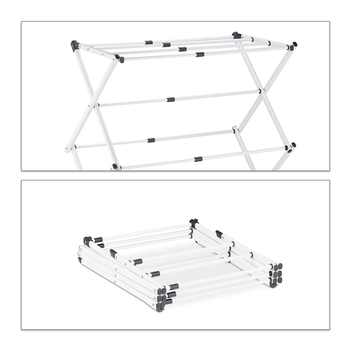 Extendable and foldable drying rack