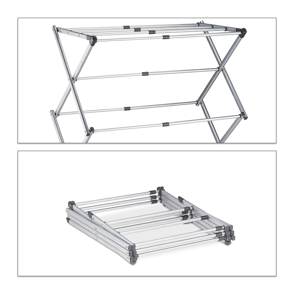 Extendable and foldable drying rack