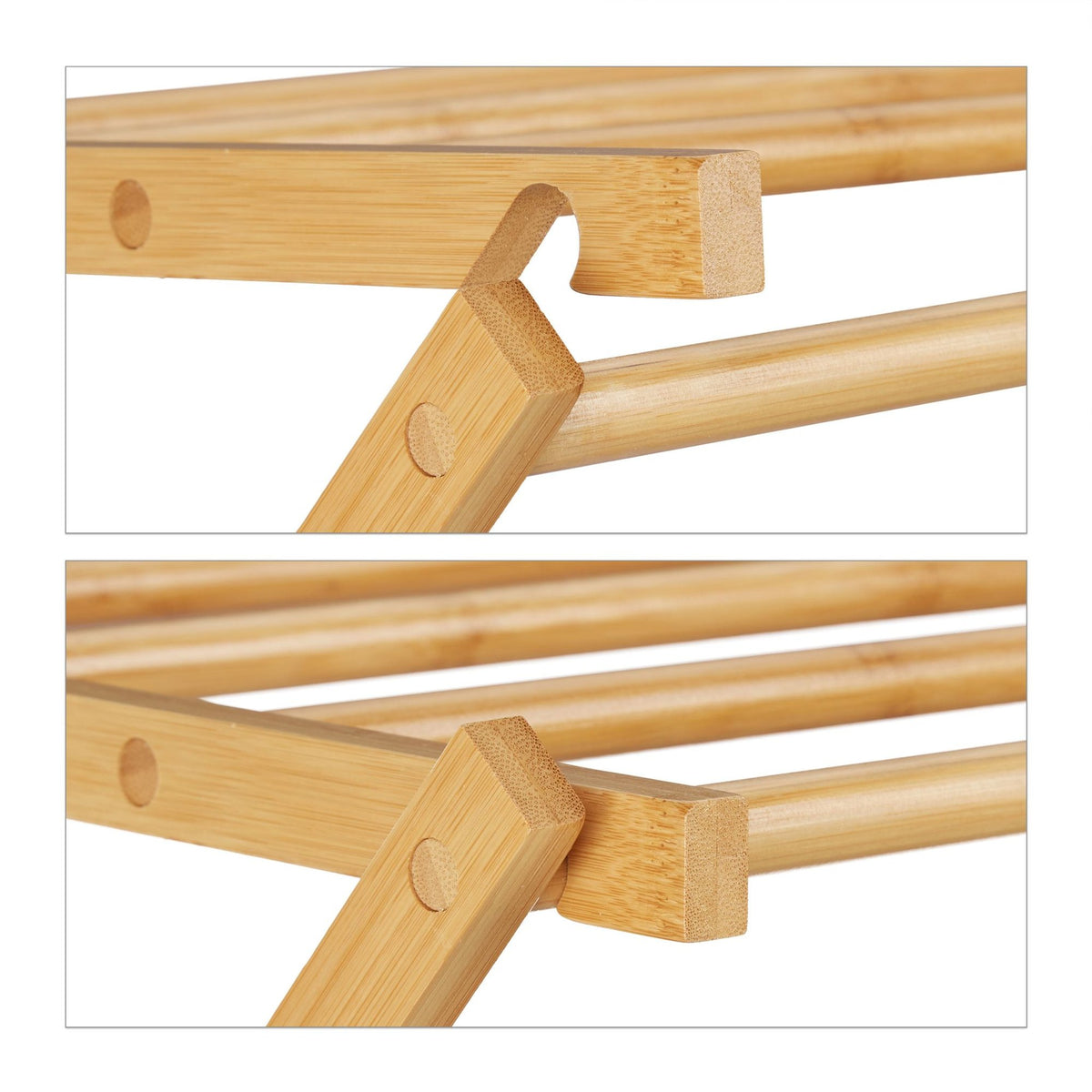Extendable towel rail in bamboo