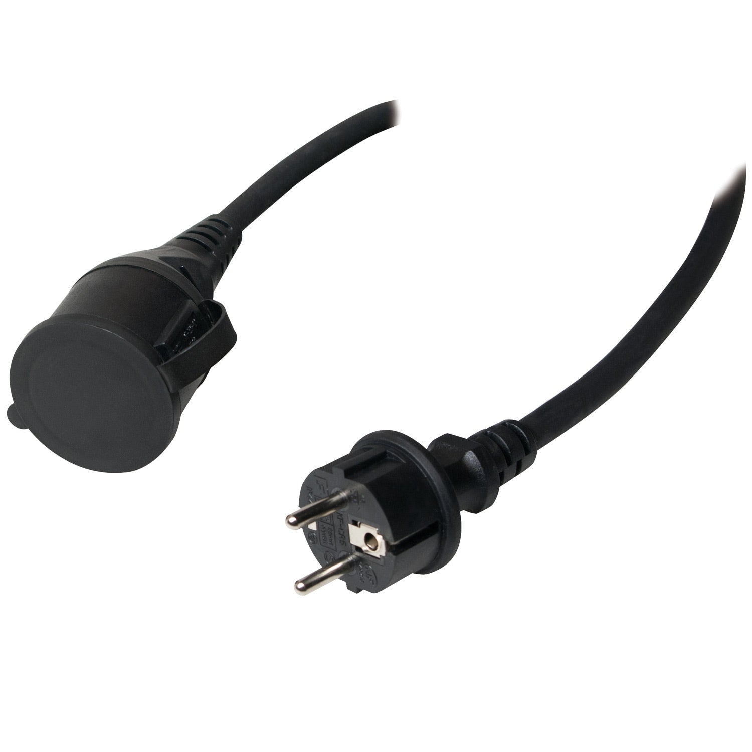 Extension cable Grounded Outdoor Black 5m