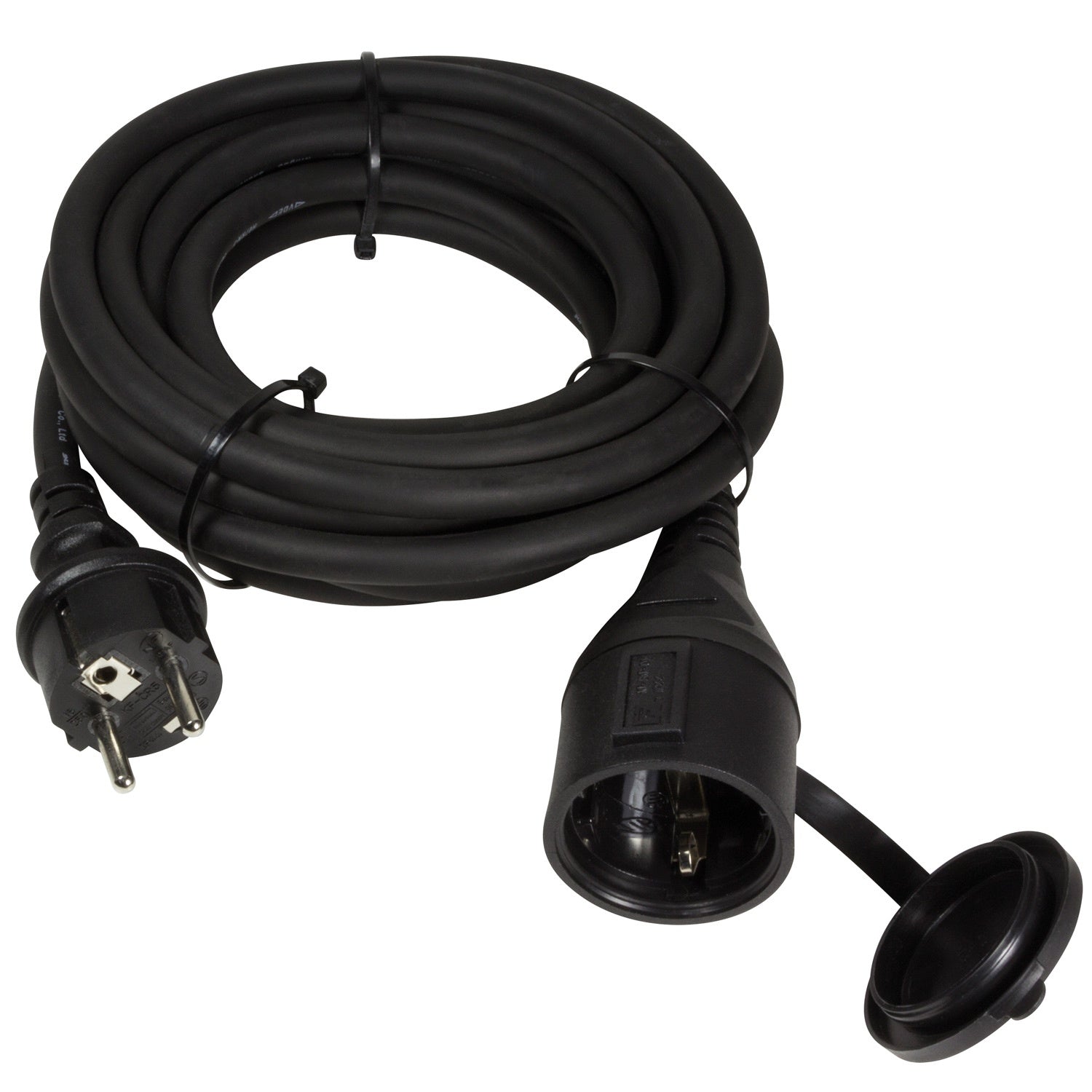 Extension cable Grounded Outdoor Black 5m