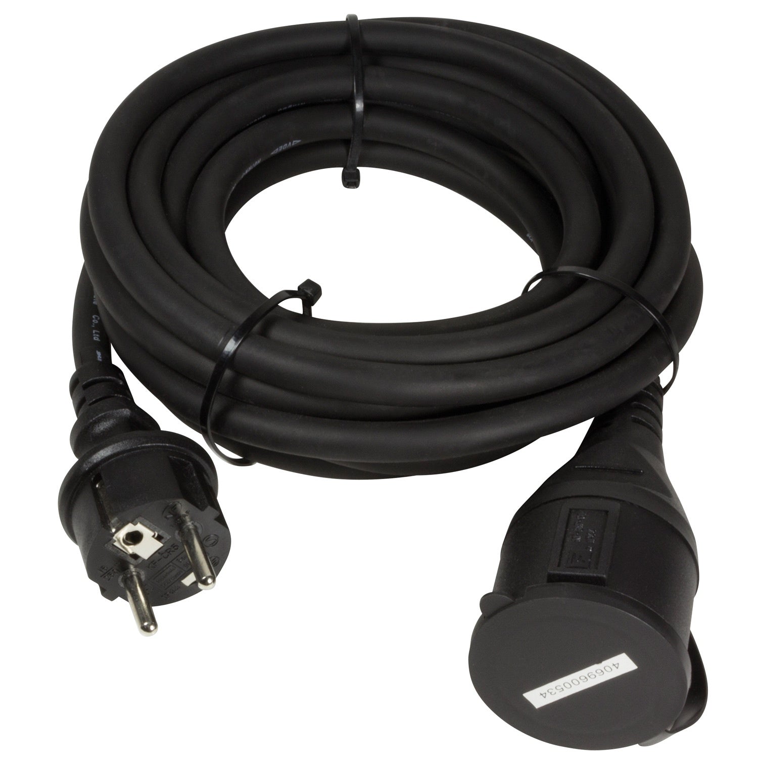 Extension cable Grounded Outdoor Black 5m