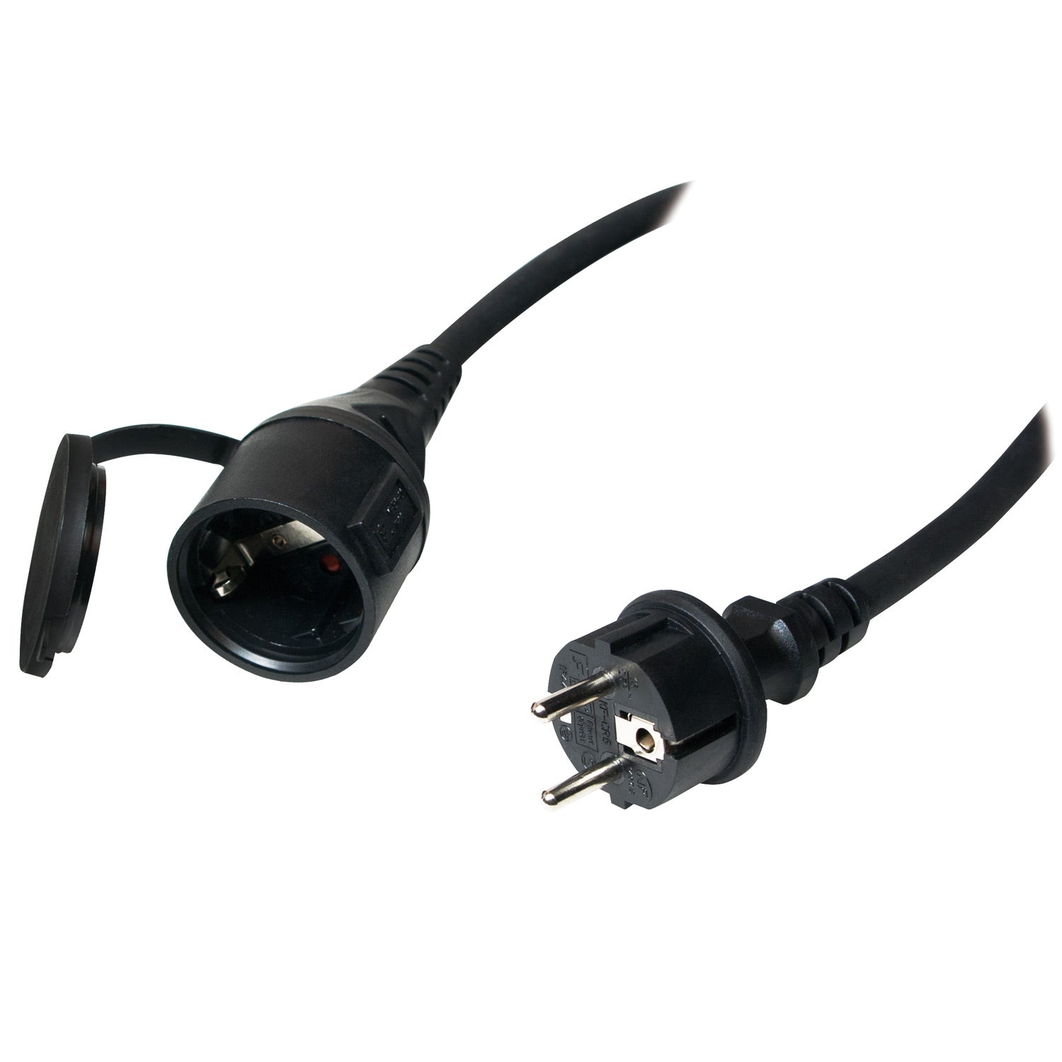 Extension cable Grounded Outdoor Black 5m