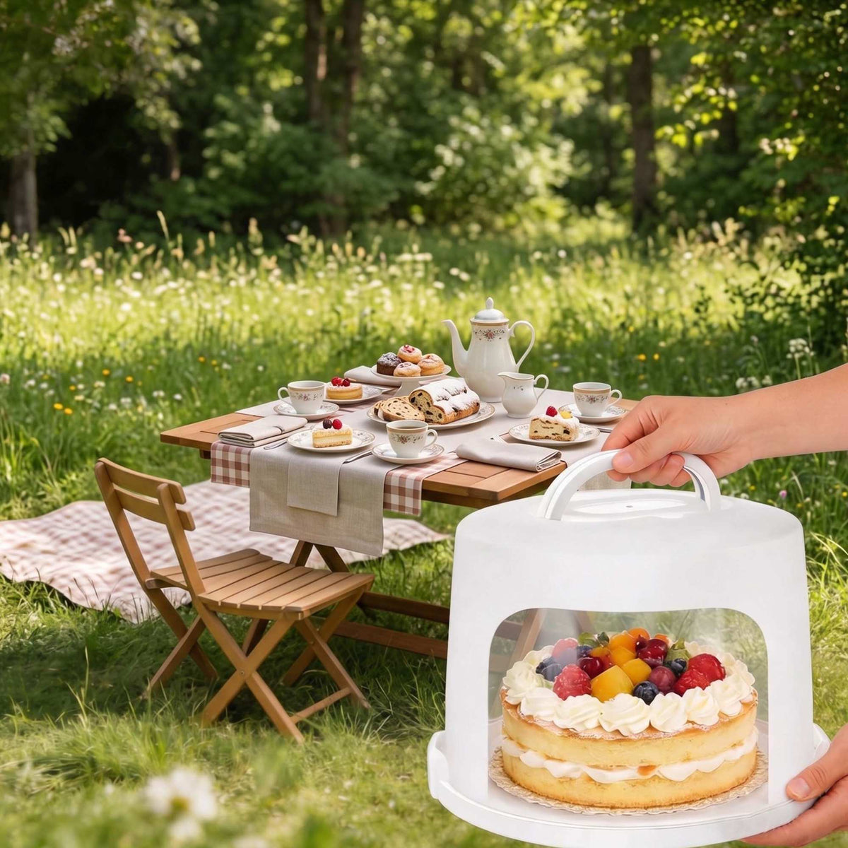 Extra-Tall Cake Dome, Airtight Tiered Cake Carrier