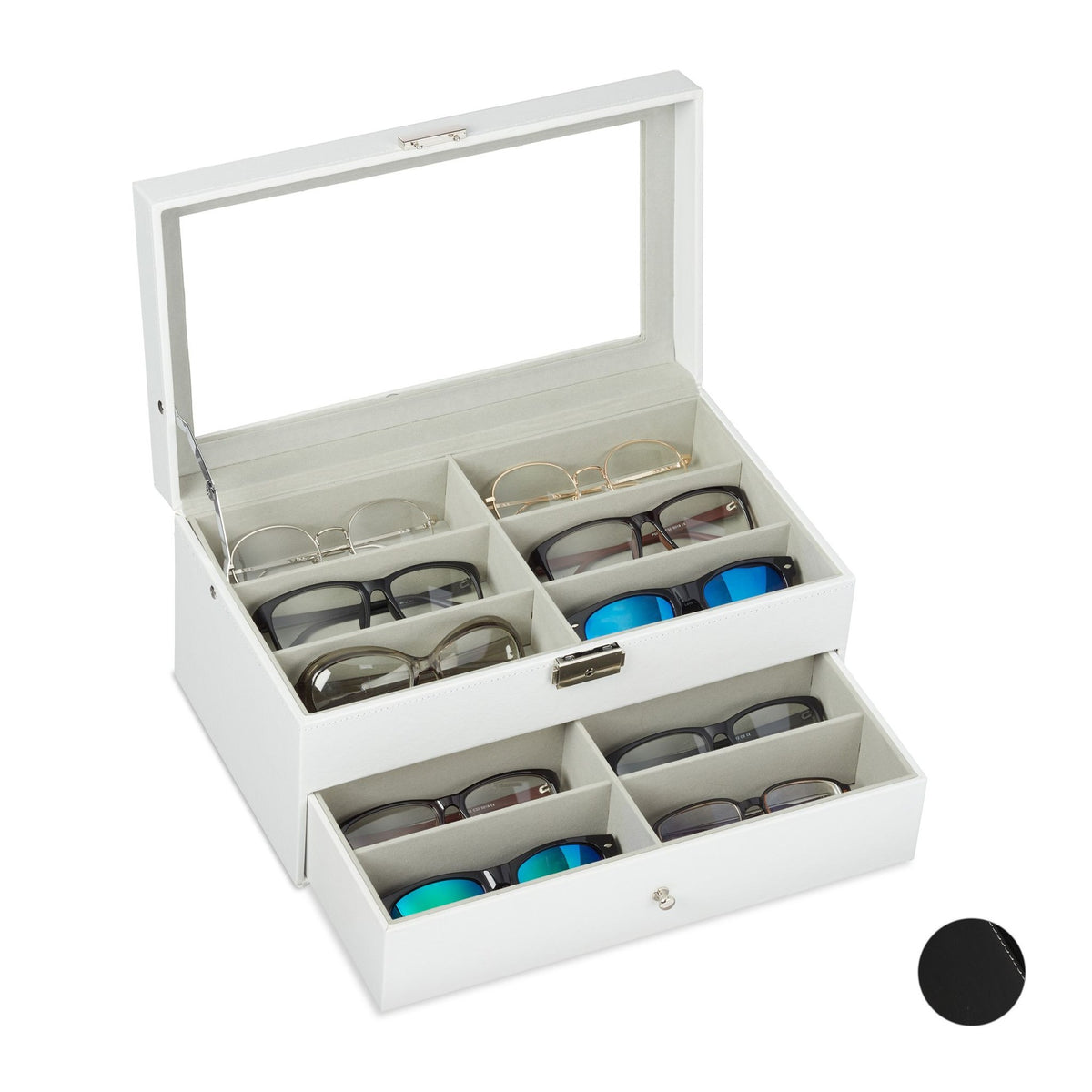 Eyeglass storage for 12 pairs