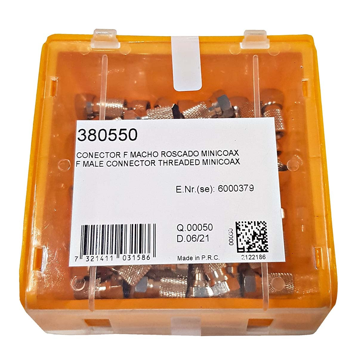 F-Connector 2.5 mm Male Silver/Silver