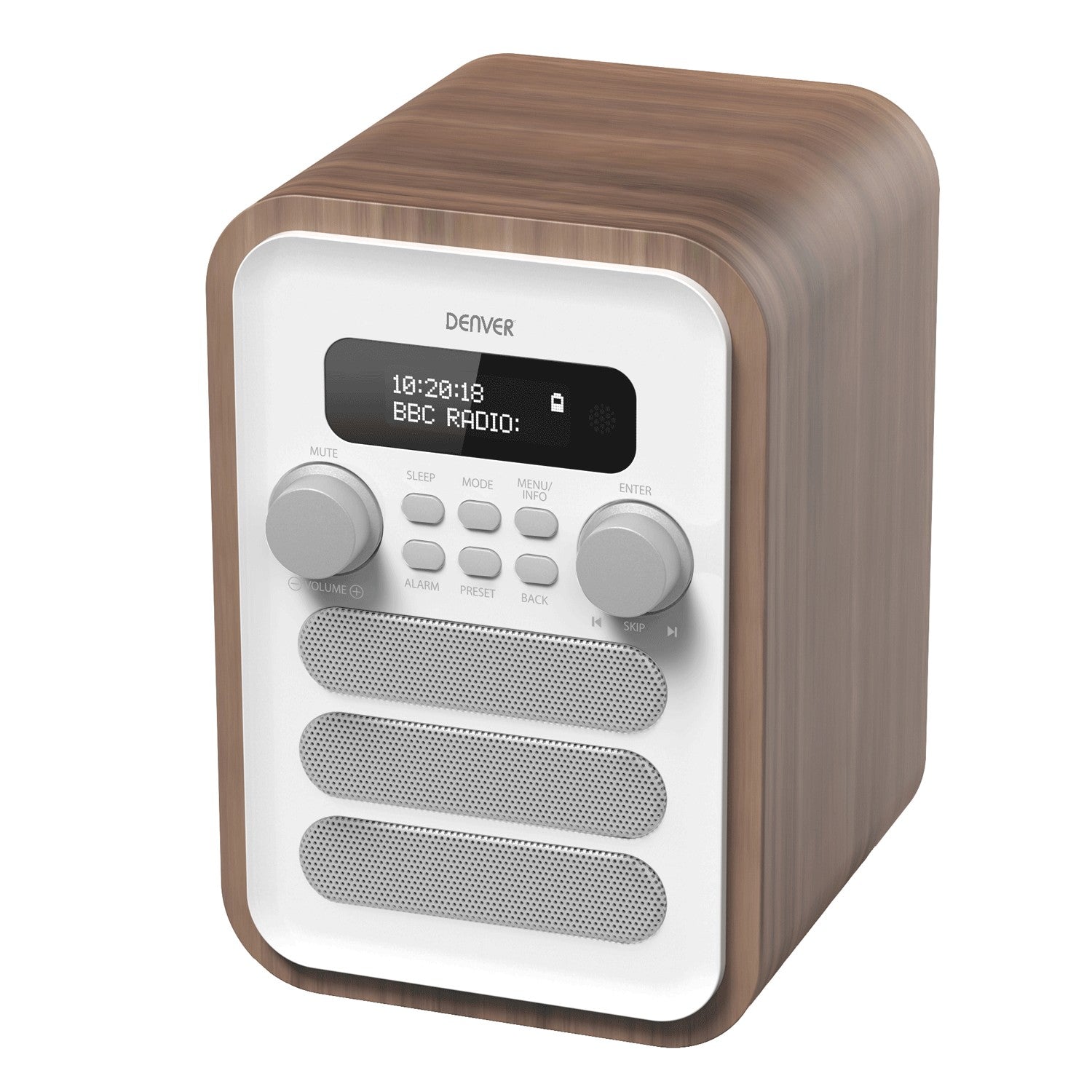 FM/DAB+ Radio Bluetooth Wood/White