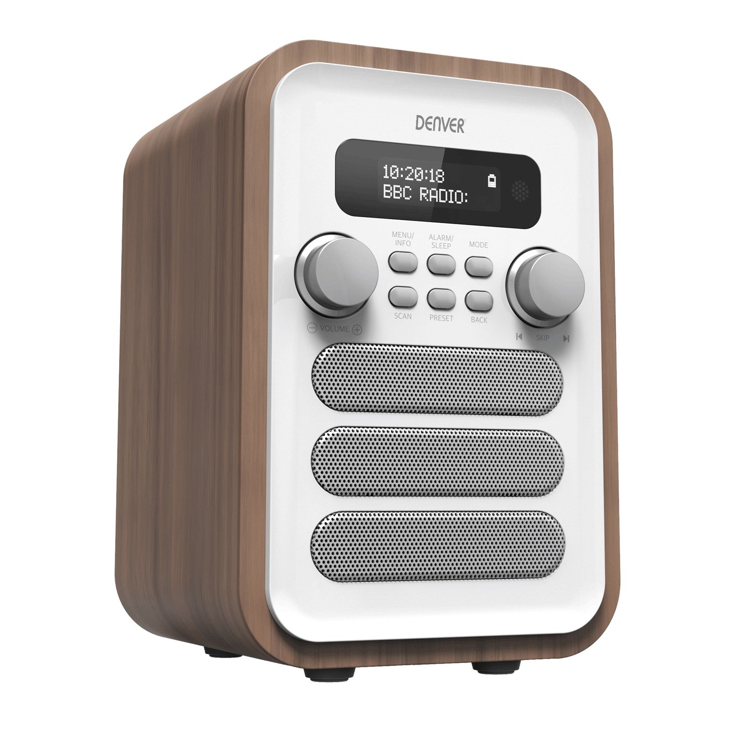 FM/DAB+ Radio Bluetooth Wood/White