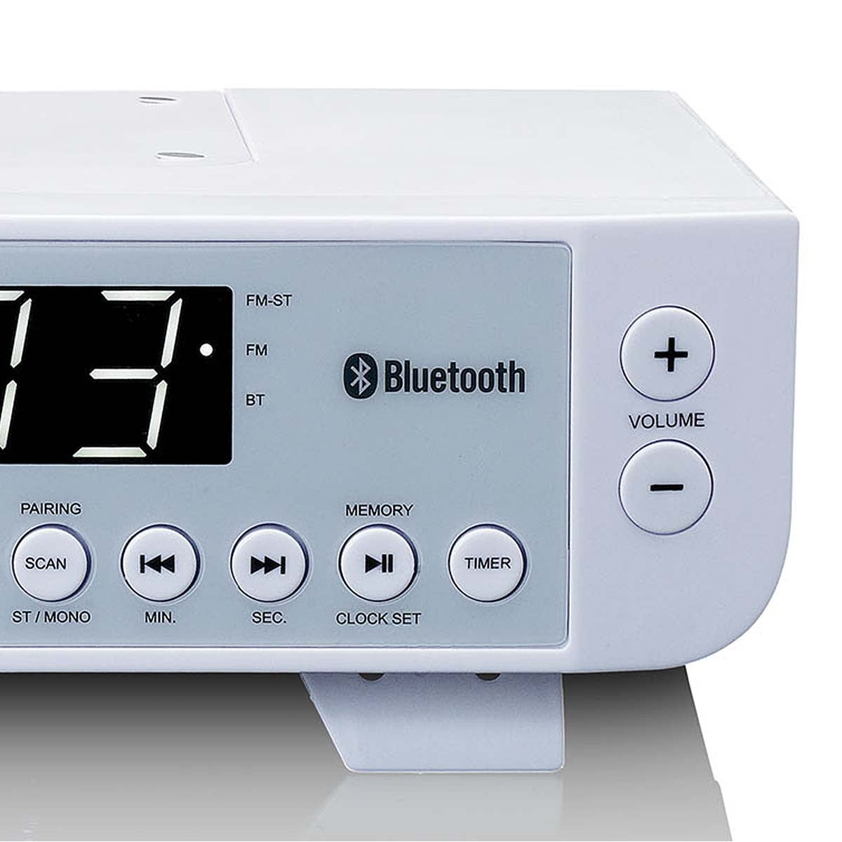 FM Kitchen Radio with Bluetooth® LED Lighting and Timer White