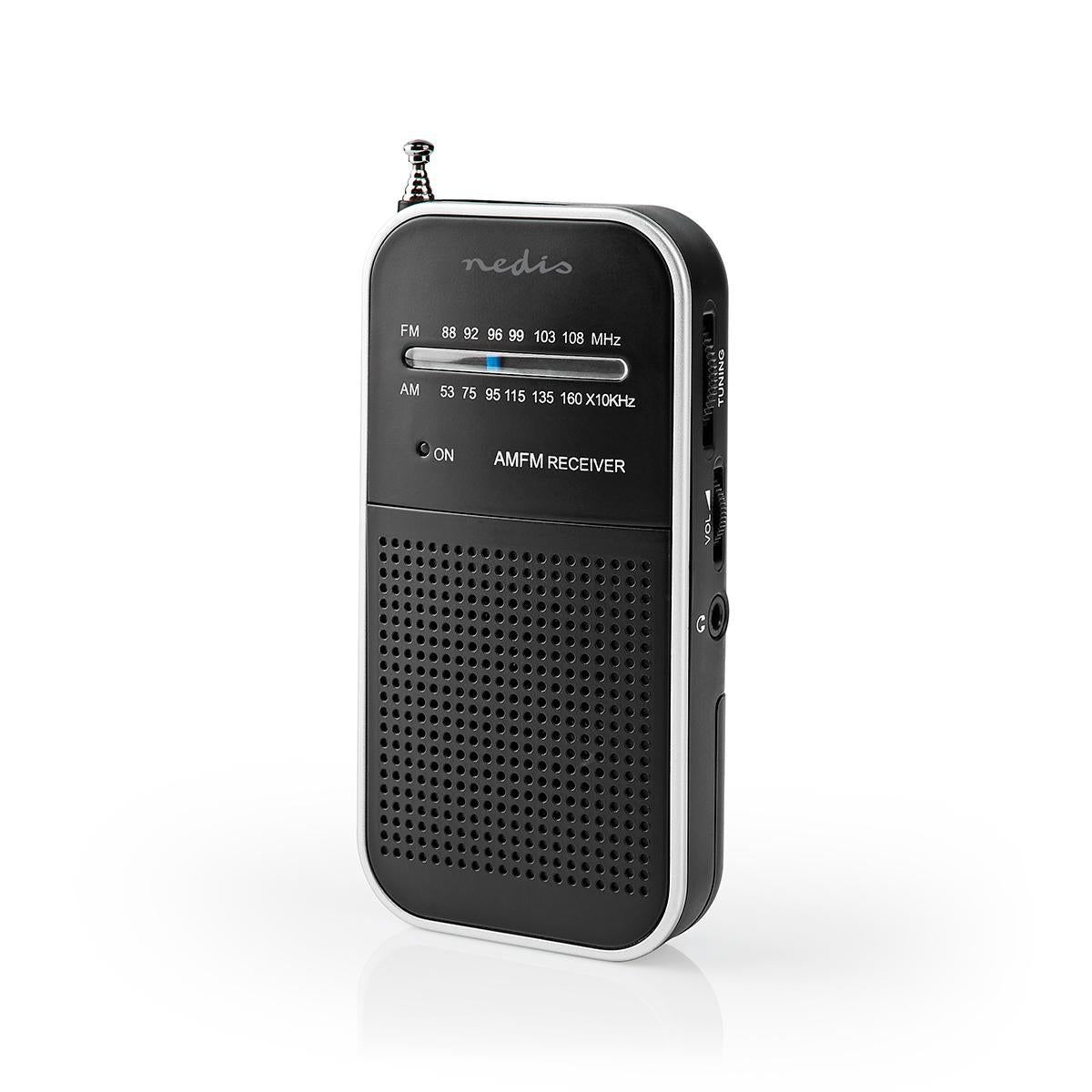 FM Radio | Portable design | AM / FM | Battery powered | Analog | 1.5 W| Black White Screen | Bluetooth® | Headphone jack | Aluminum / Black