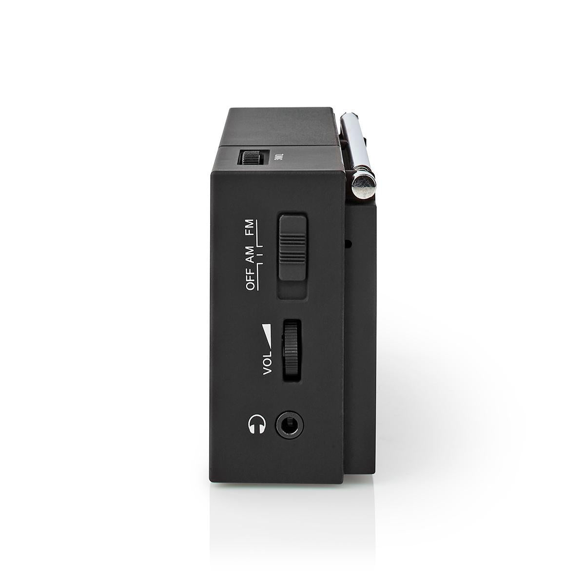 FM Radio | Portable design | AM / FM | Battery powered | Analog | 1.5 W| Black White Screen | Bluetooth® | Headphone jack | Black