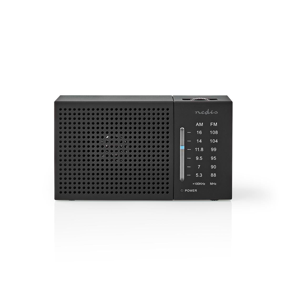 FM Radio | Portable design | AM / FM | Battery powered | Analog | 1.5 W| Black White Screen | Bluetooth® | Headphone jack | Black