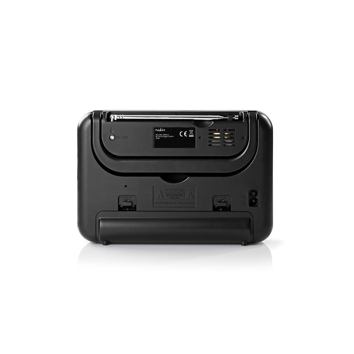 FM Radio | Portable design | FM | Battery operated / Power adapter | Analog | 2.4 W| Black White Screen | Bluetooth® | Headphone jack | Carrying handle | Grey/Black