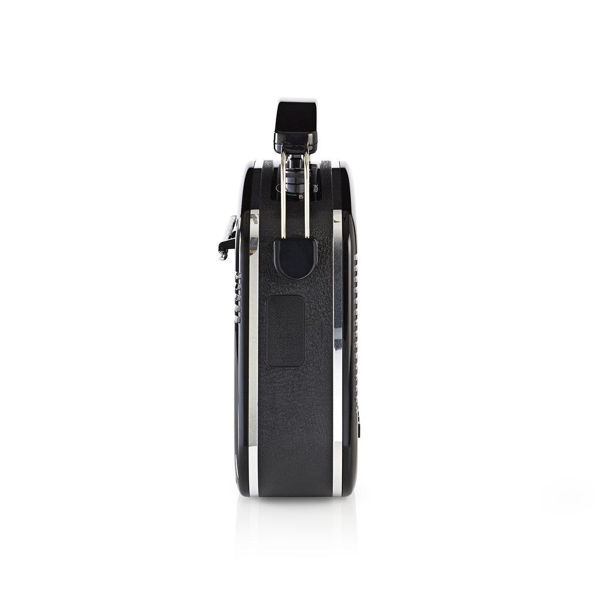 FM Radio | Table Design | AM / FM | Battery operated / Power adapter | Analog | 4.5 W| Carrying handle | Black