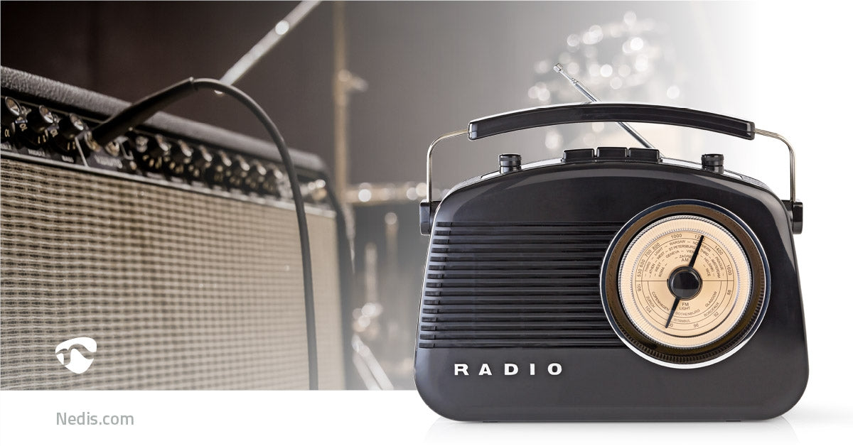 FM Radio | Table Design | AM / FM | Battery operated / Power adapter | Analog | 4.5 W| Carrying handle | Black