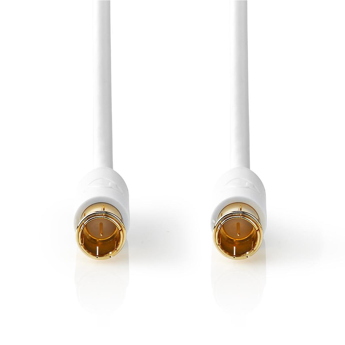 F Quick - F Quick Cables | F Male Quick | F Male Quick | Gold Plated | 75 Ohm | Double Shielded | 5.00 m | Round | PVC | White | Cardboard box with window