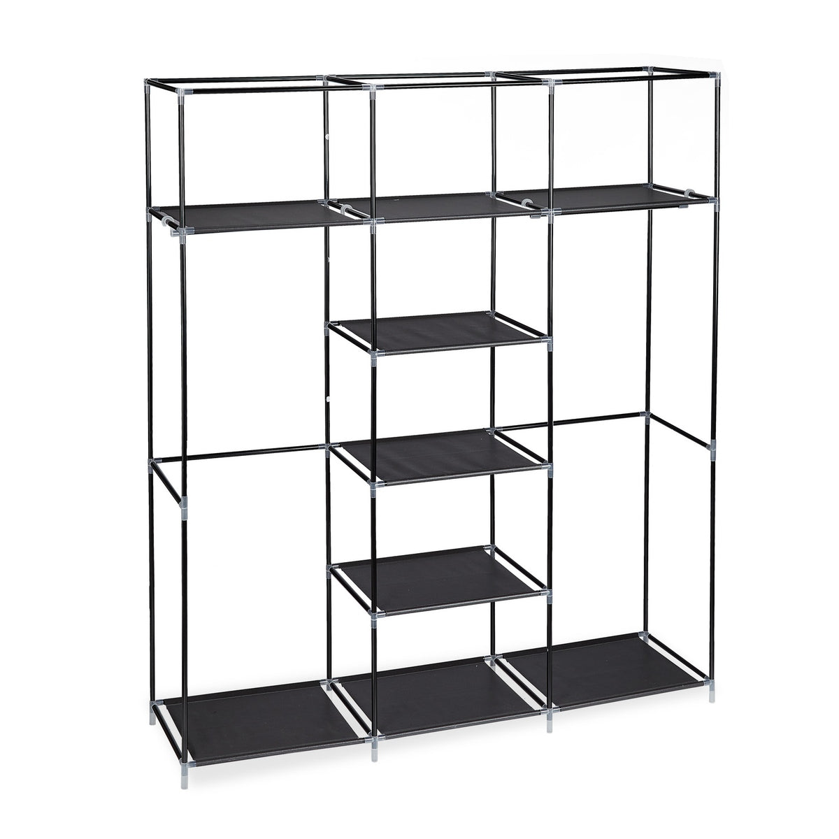 Fabric wardrobe XXL with 9 shelves
