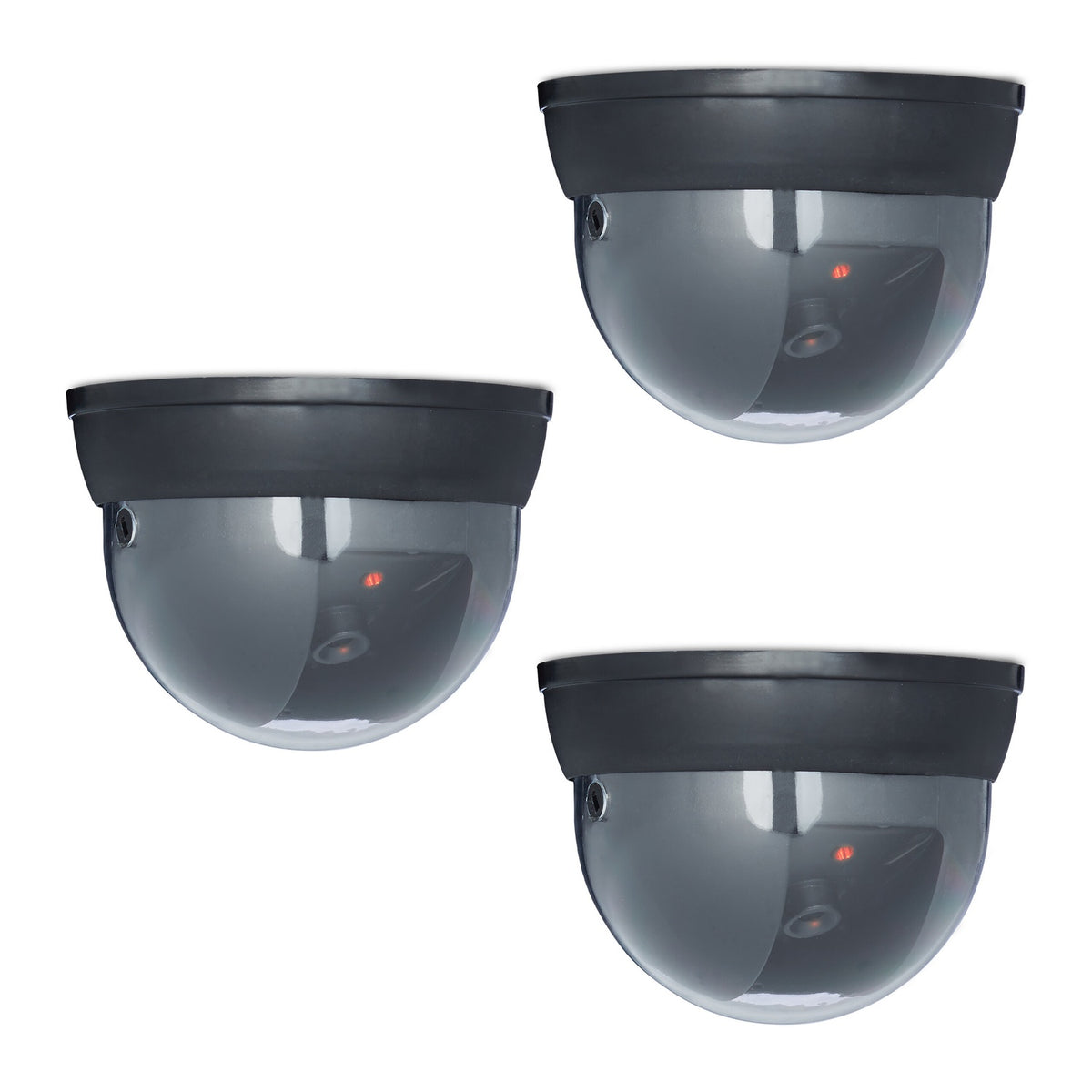 Fake Dome Security Cameras, Flashing LED, Indoor/Outdoor