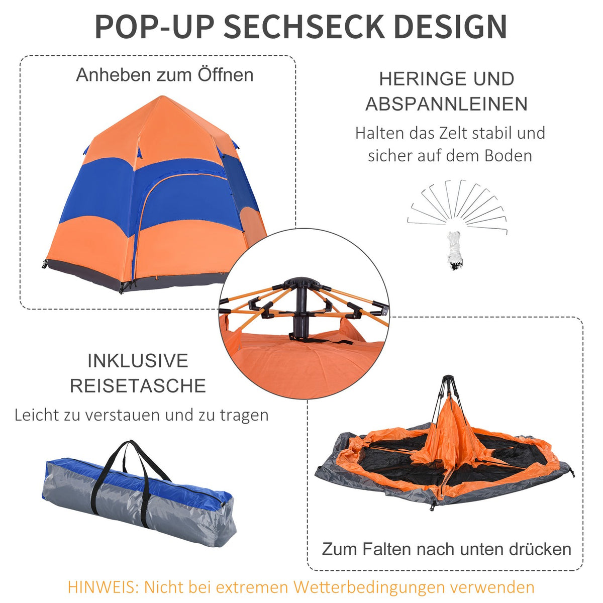Family Tent Quick-Up Tent Double Wall Tent For 4-6 People 4 Seasons Waterproof With Mosquito Net 2 Doors
