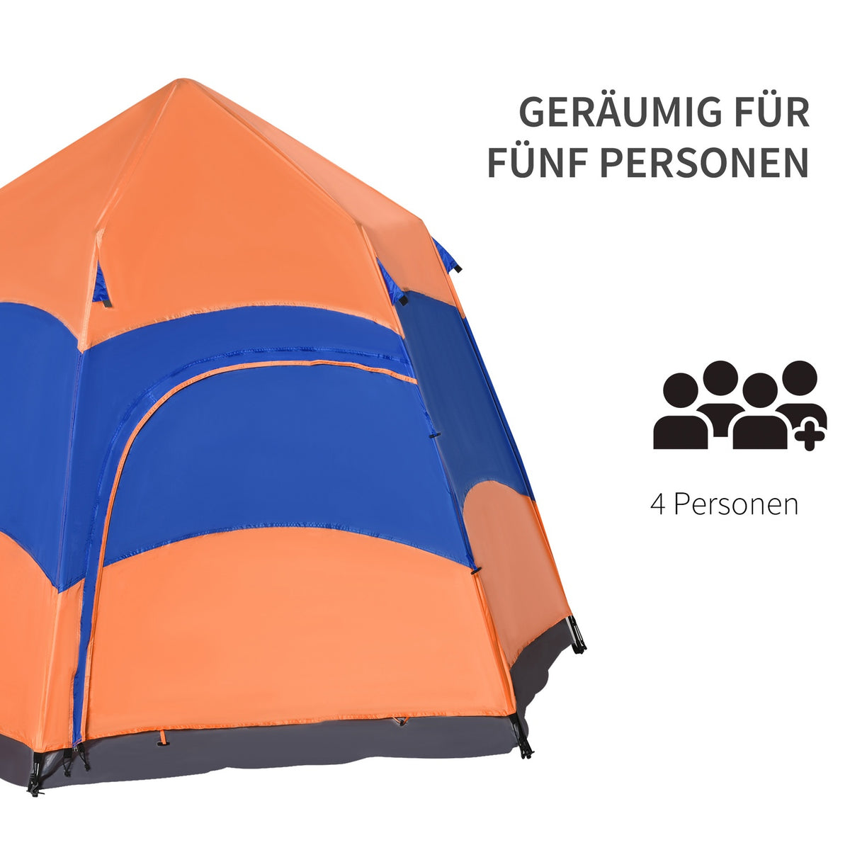 Family Tent Quick-Up Tent Double Wall Tent For 4-6 People 4 Seasons Waterproof With Mosquito Net 2 Doors