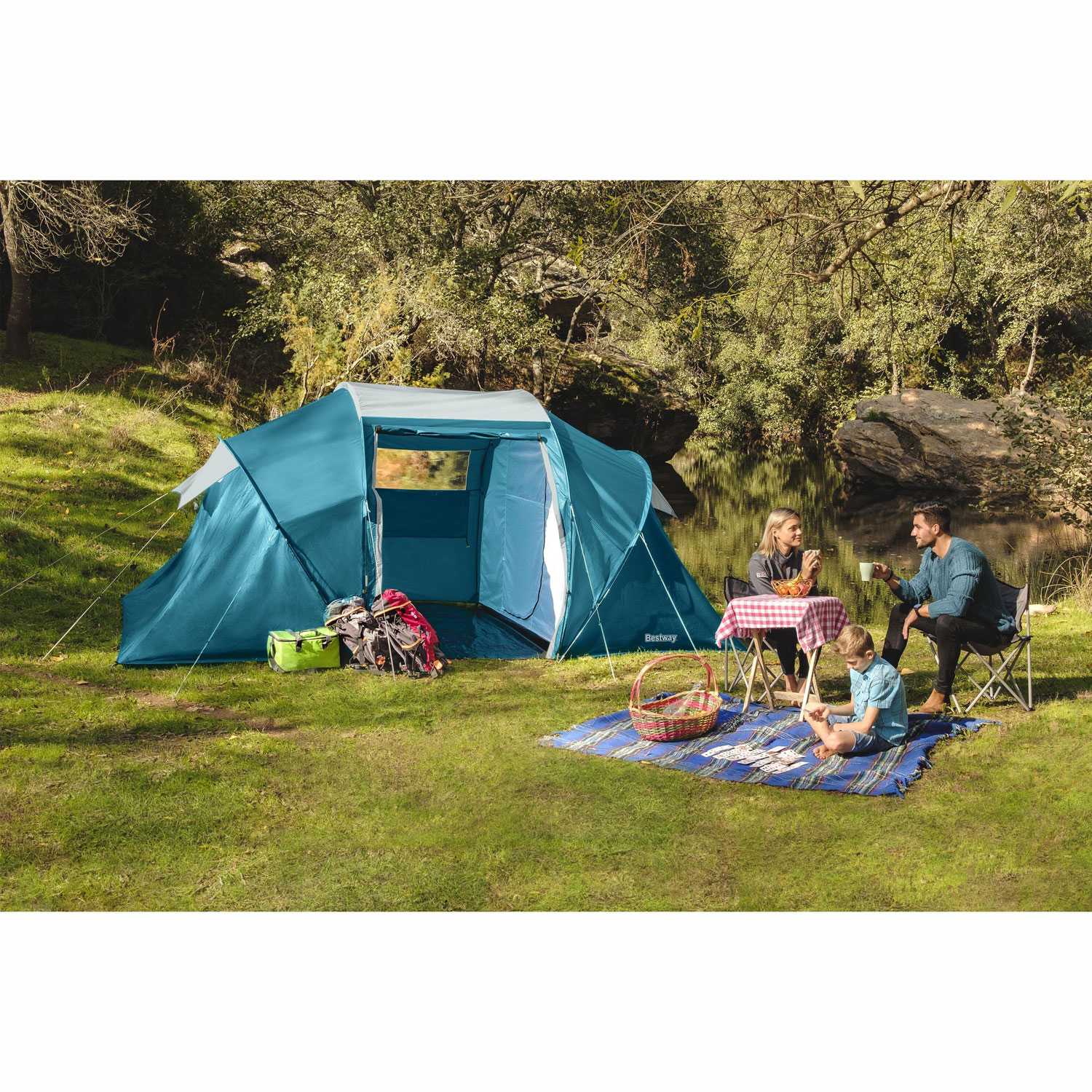 Family tent 4 people 4.60m x 2.30m x 1.85m