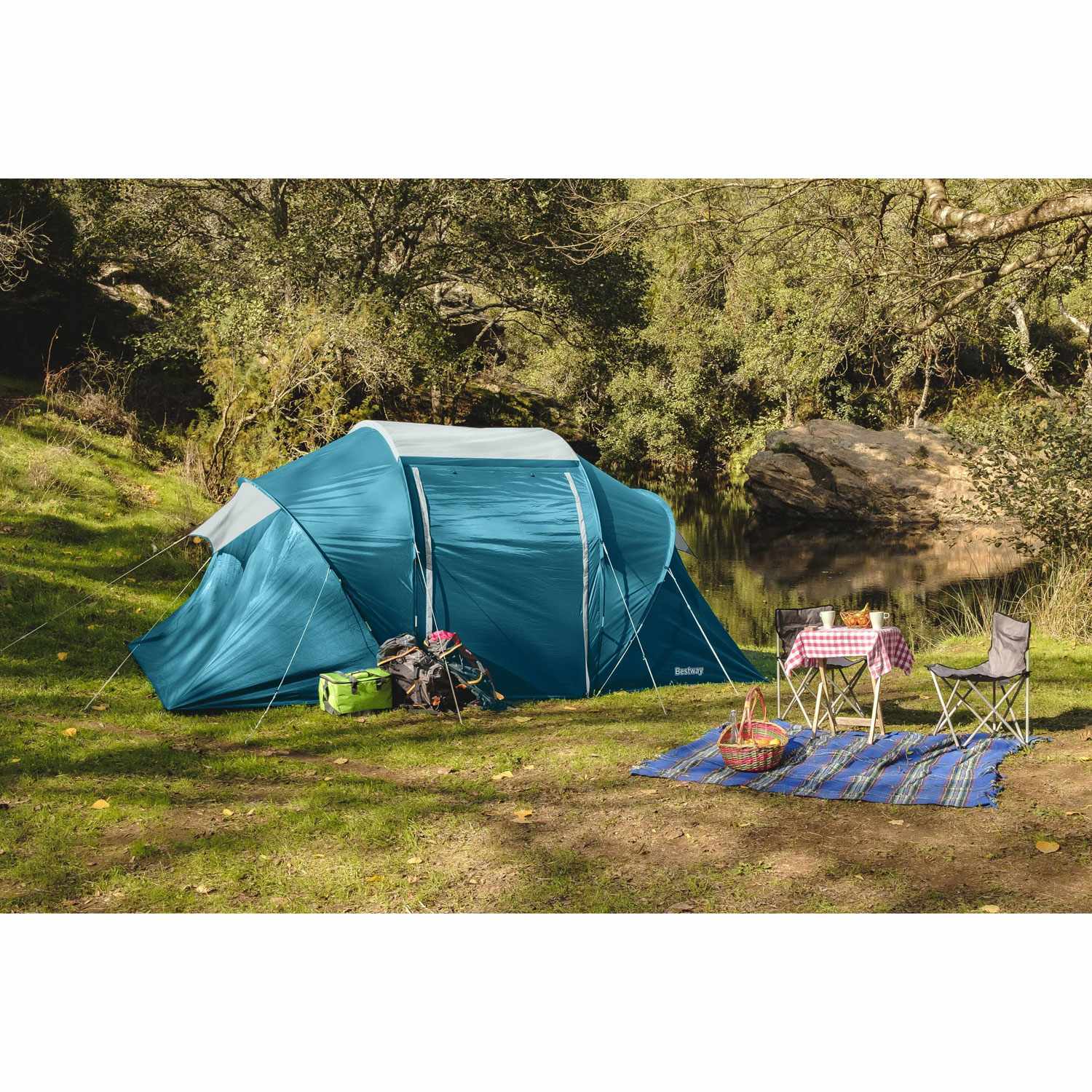 Family tent 4 people 4.60m x 2.30m x 1.85m
