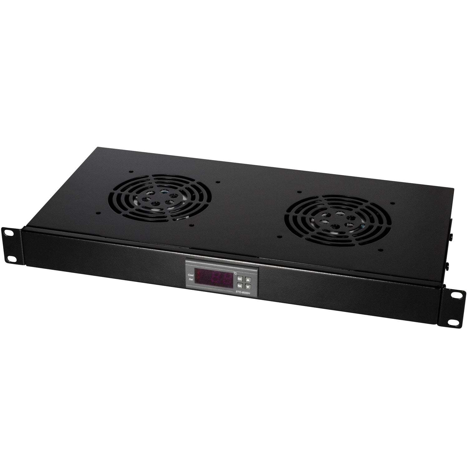 Fan unit for 19" rack 2 fans 25 dBA U1 Black