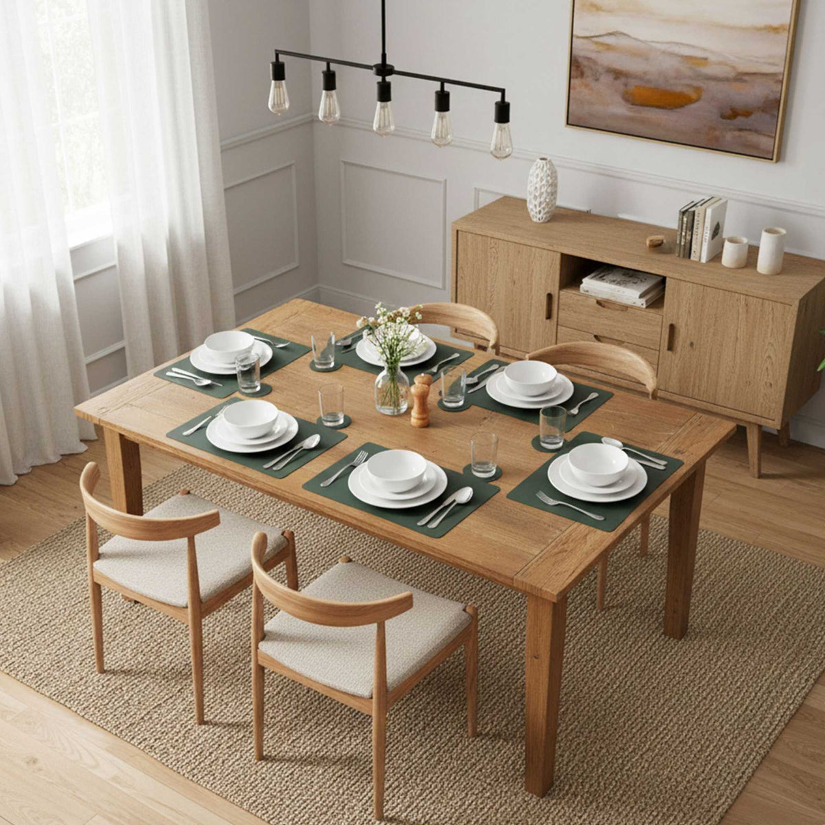Faux Leather Placemats & Coasters Set, Reversible, 6-Pack