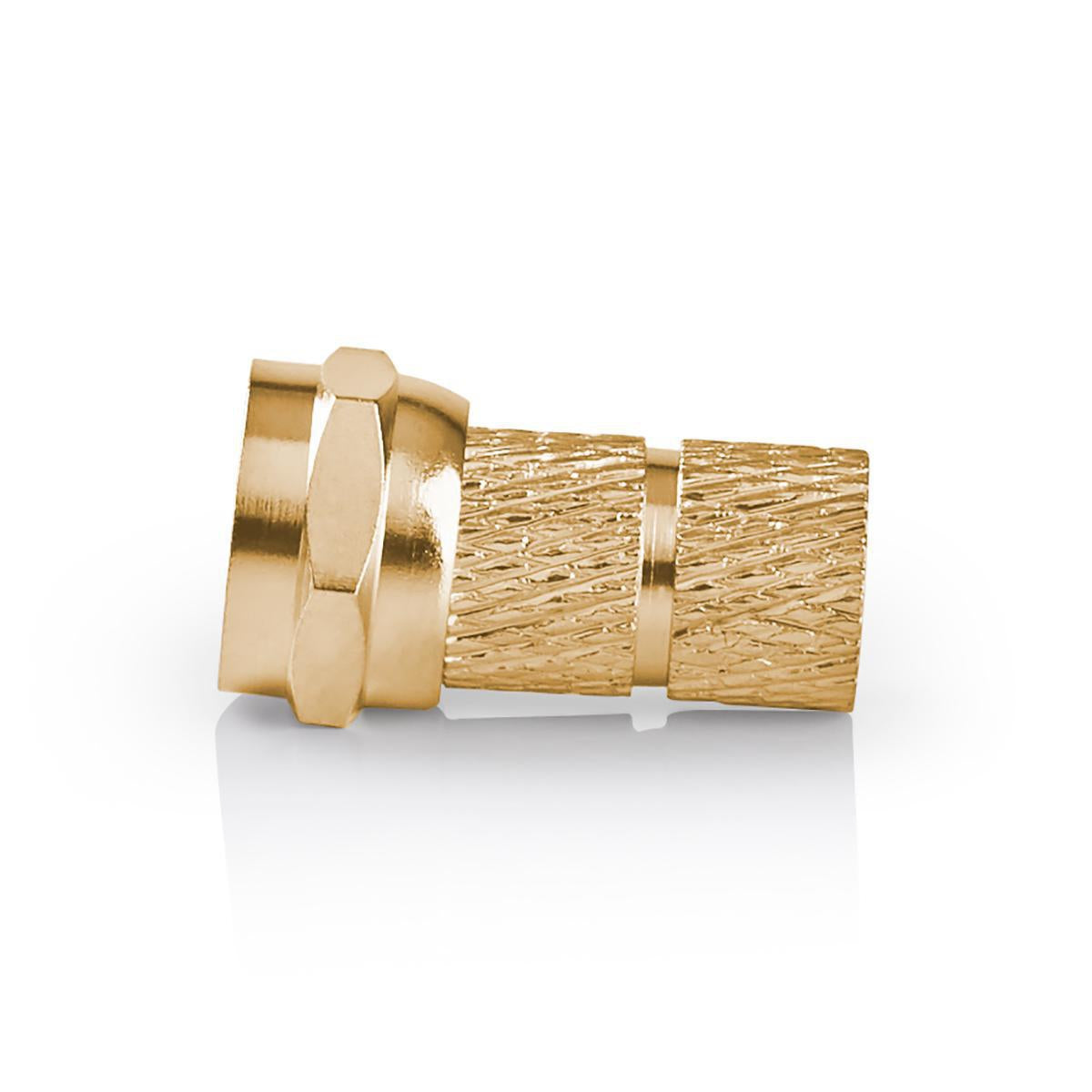 F connector | Straight | Male | Gold Plated | 75 Ohm | Twist-On | Cable input diameter: 5.5 mm | Copper | Metal | 2 pcs. | Cardboard box with window
