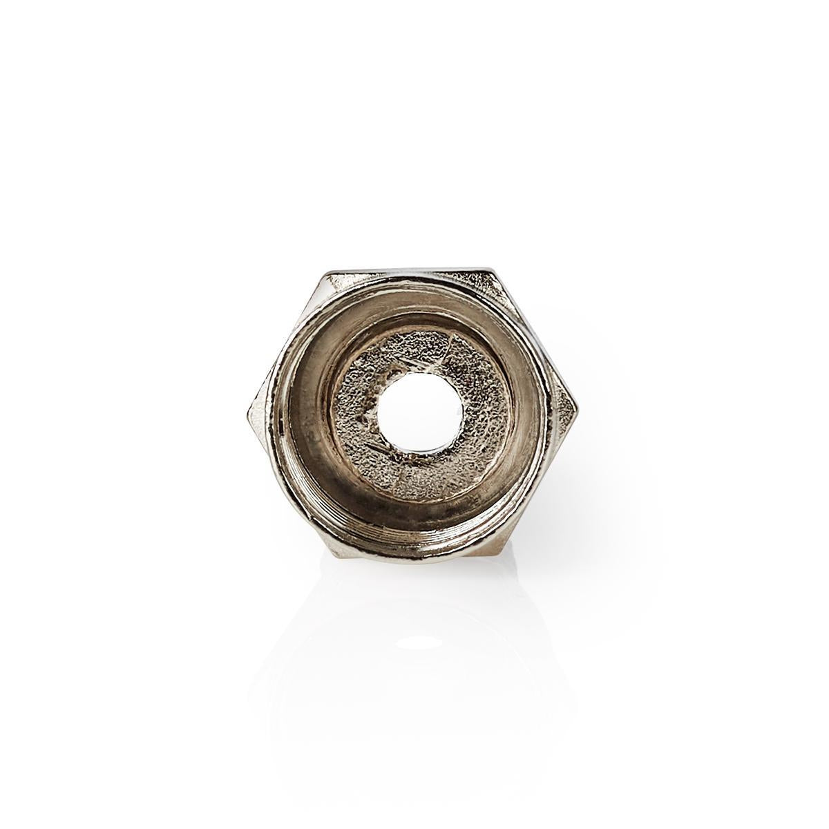 F connector | Straight | Male | Nickel Plated | 75 Ohm | Twist-On | Cable input diameter: 5.0 mm | Zinc Alloy | Silver | 25 pcs. | Plastic bag