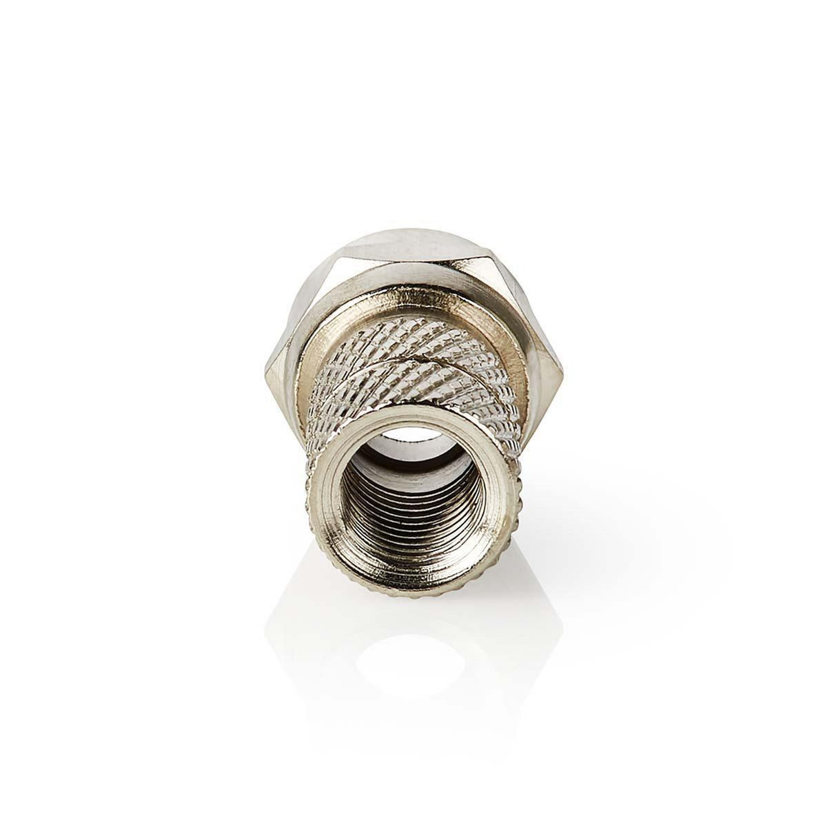 F connector | Straight | Male | Nickel Plated | 75 Ohm | Twist-On | Cable input diameter: 5.5 mm | Zinc Alloy | Silver | 5 pcs. | Box