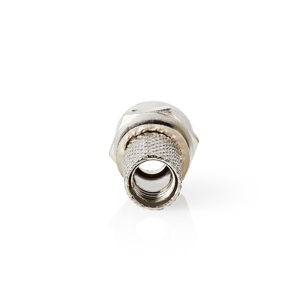 F connector | Straight | Male | Nickel Plated | 75 Ohm | Twist-On | Cable input diameter: 7.4 mm | Zinc Alloy | Silver | 25 pcs. | Plastic bag