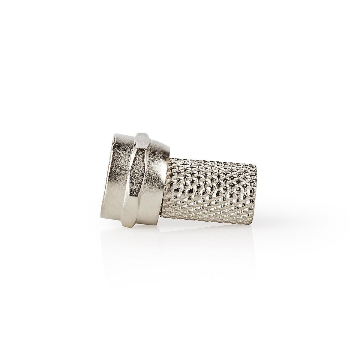 F connector | Straight | Male | Nickel plated | 75 Ohm | Twist-On | Cable input diameter: 7.0 mm | Zinc Alloy | Silver | 25 pcs. | Envelope