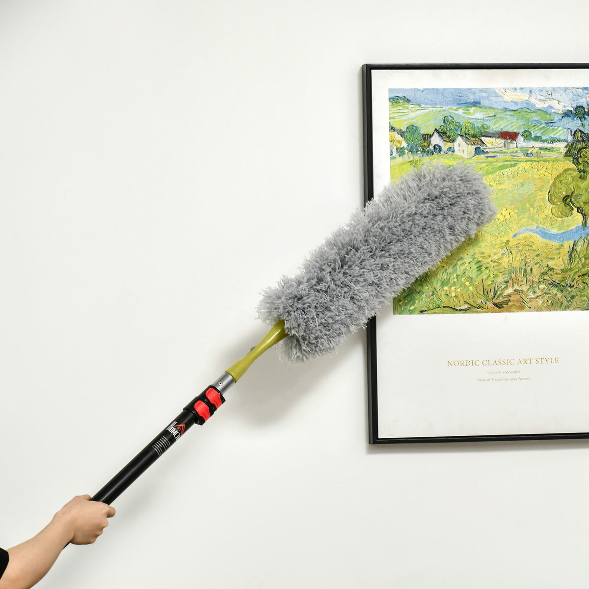 Feather Duster Set 4-In-1 Extendable Dusting Brush, Microfibers, 73-180Cm, For Ceilings & Cobwebs, Washable Telescopic Rod