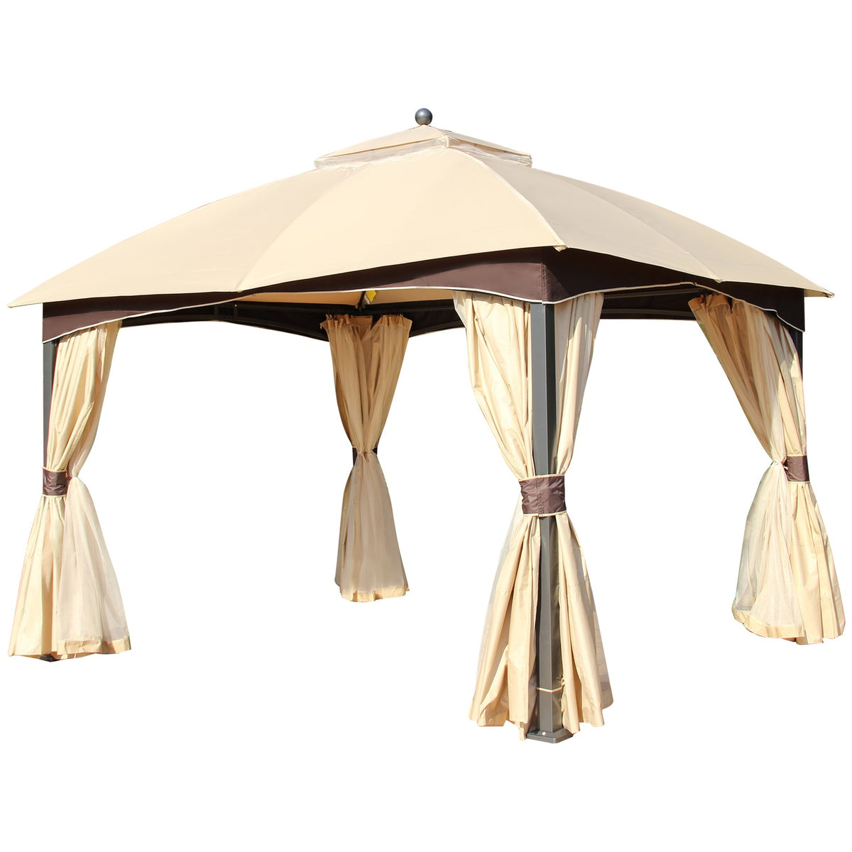 Festive Party Tent 3X4M Side Walls Mosquito Net Double Roof Metal Polyester
