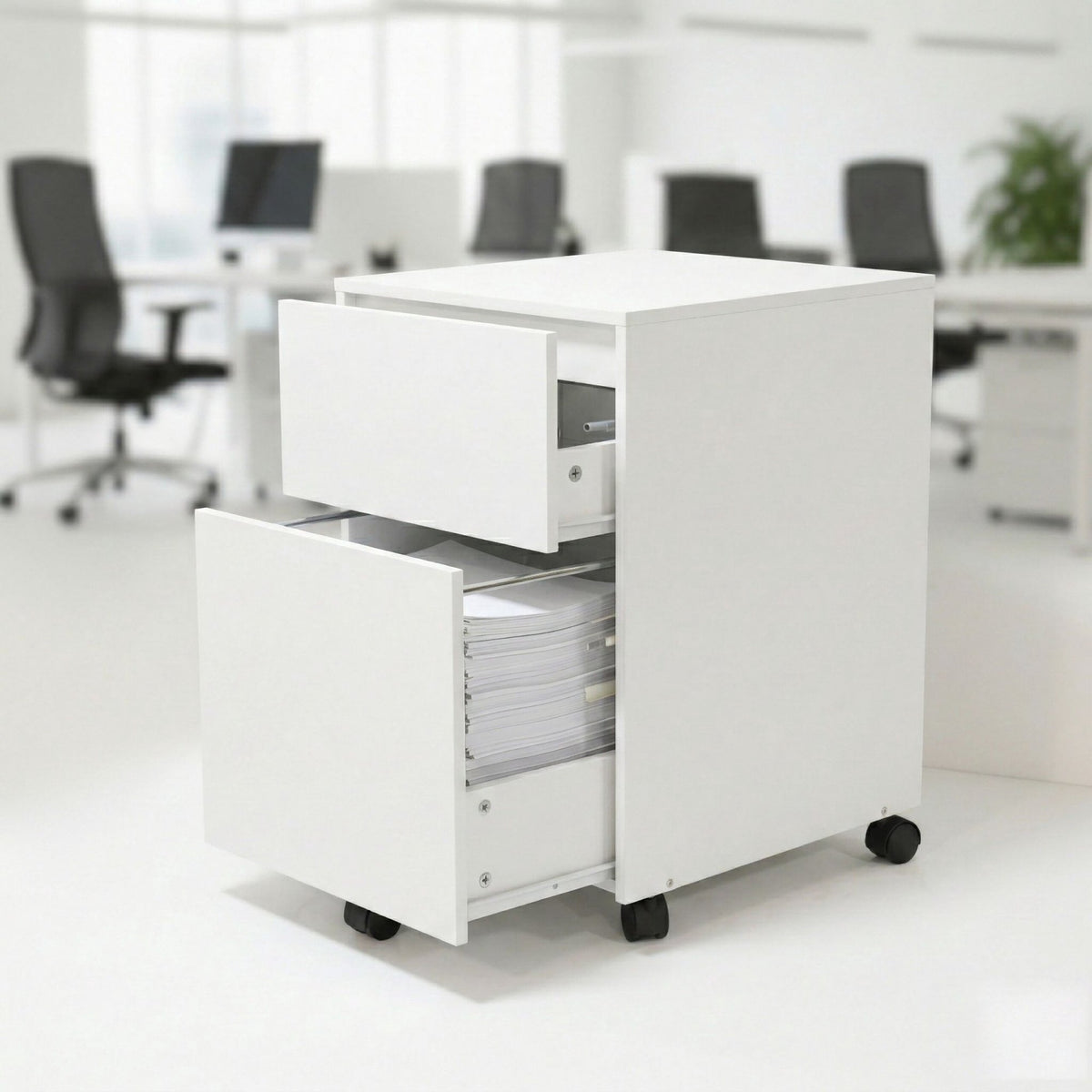 Filing Cabinet with Hanging Files and Wheels